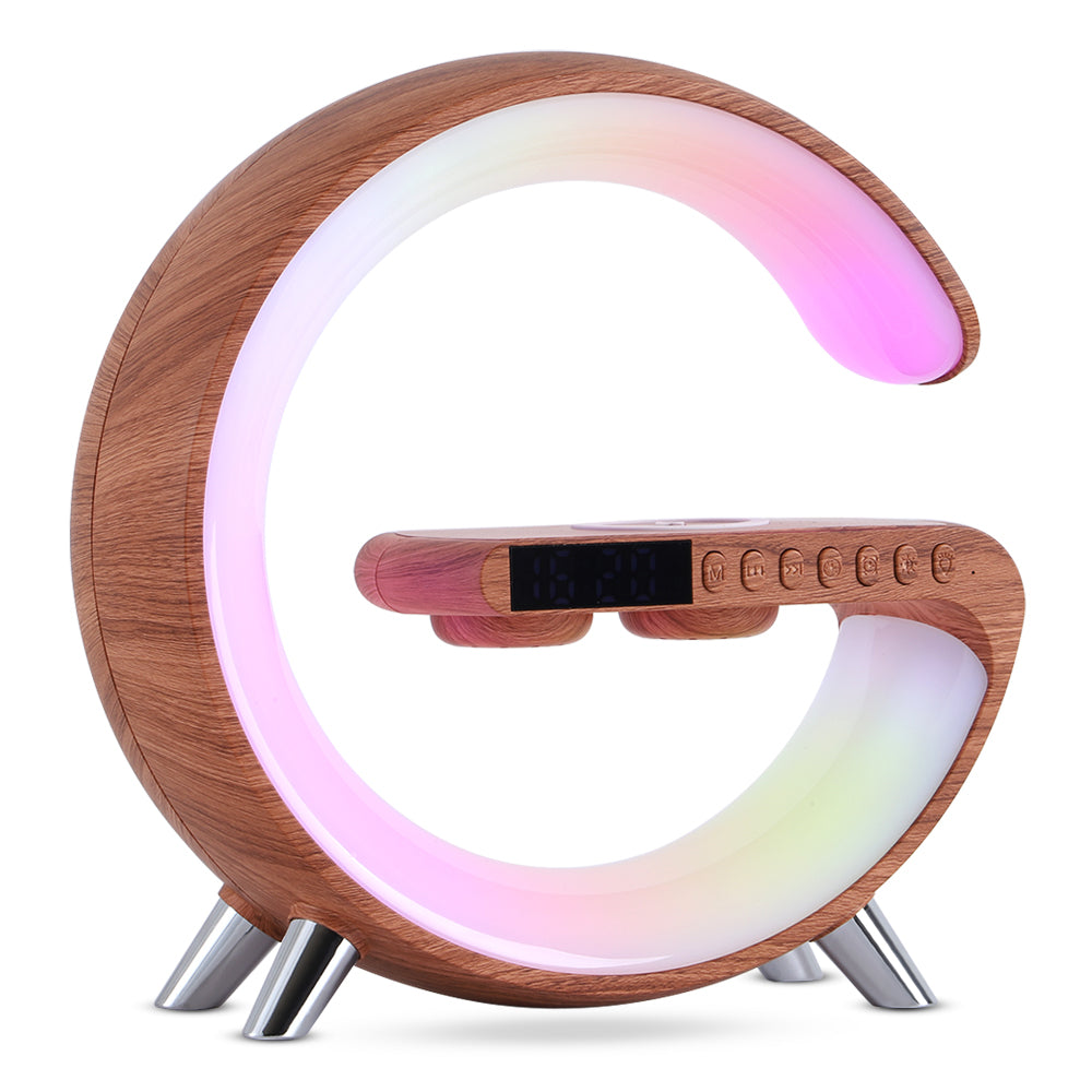 Intelligent G-Shaped LED Lamp with Bluetooth Speaker, Wireless Charger & App Control